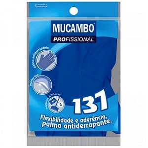 Luva Multiuso Latex Mucambo Azul - Tamanho M - Par - Embalagem 10X1 PAR - Preço Unitário R$4,55