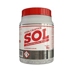 Soda Caustica Pote Sol 99% - Embalagem 12X1 KG - Preço Unitário R$20,16