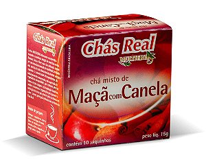 Cha Real Maça Com Canela - Embalagem 10X10 UN - Preço Unitário R$4,49