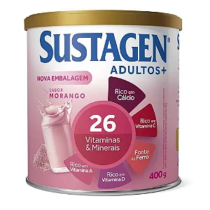 Complemento Alimentar Sustagen Tradicional Morango Adultos 400Gr - Embalagem 1X400 GR