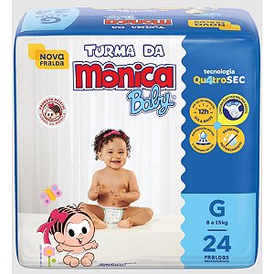 Fralda Descartavel Economica Turma Da Monica Jumbo G - Embalagem 1X24 UN