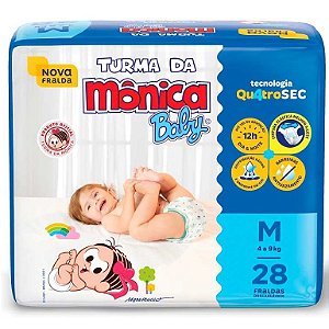 Fralda Descartavel Economica Turma Da Monica Jumbo M - Embalagem 1X28 UN