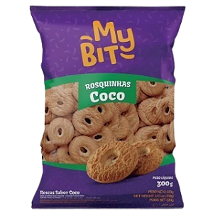 Biscoito My Bit Rosquinha De Coco - Embalagem 20X300 GR - Preço Unitário R$3,34