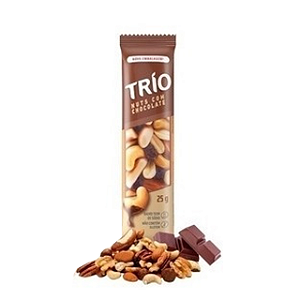 Barra De Cereal Trio Nuts Tradicional De Chocolate - Embalagem 12X25 GR - Preço Unitário R$2,85