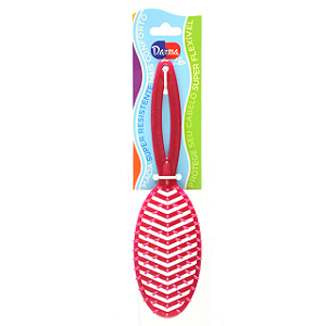 Escova De Cabelo Darma Flex Oval Glitter Vermelha - Embalagem 1X1 UN