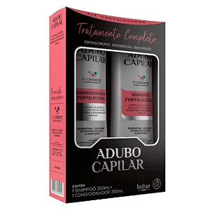 Kit Adubo Capilar Shampoo 350 + Condicionador 350 Fortalec - Embalagem 1X2 UN