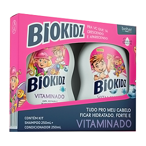Kit Infantil Biokidz Shampoo + Condicionador 350 Vitaminas - Embalagem 1X2 UN