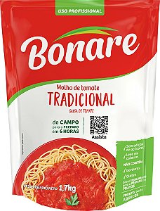 Molho De Tomate Institucional Bonare Tradicional Sache - Embalagem 1X1,7 KG