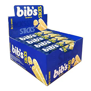 Chocolate Bibs Sticks Branco - Embalagem 16X32 GR - Preço Unitário R$1,49