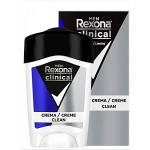 Desodorante Creme Rexona Clinical Masculino Clean Azul - Embalagem 1X48 GR