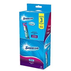 Escova Dental Sorriso Tripla 123 Macia Leve 12 Pague 9 - Embalagem 12X1 UN - Preço Unitário R$4,28