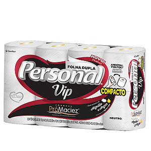 Papel Higienico Personal Vip Folha Dupla 8x30m Neutro - Embalagem 8X8X30 MTS - Preço Unitário R$13,2