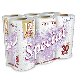 Papel Higienico Special Neutro Folha Dupla 12x30m  - Embalagem 8X12X30 MTS - Preço Unitário R$15,08