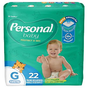 Fralda Descartável Econômica Personal Baby Grande - Embalagem 1X22 UN