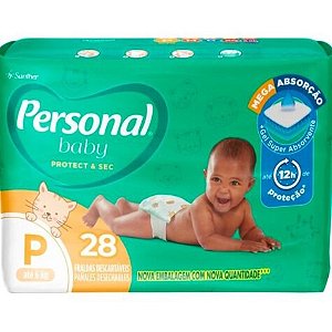 Fralda Descartável Econômica Personal Baby Pequena - Embalagem 1X28 UN