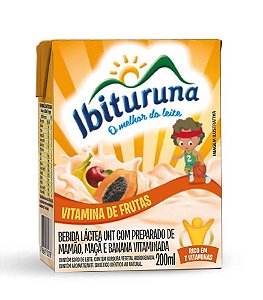 Bebida Lactea Ibituruna Vitamina De Frutas - Embalagem 27X200 ML - Preço Unitário R$0,87