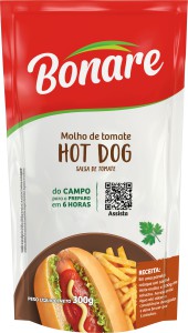Molho De Tomate Bonare Hot Dog Sache - Embalagem 30X300 GR - Preço Unitário R$1,84