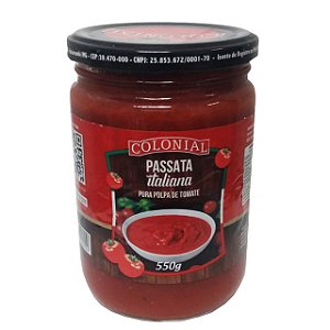 Molho de Tomate Colonial Passata Italiana - Embalagem 1X550 GR
