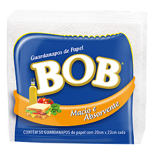 Guardanapo Bob 20X23Cm Com 50 Folhas - Embalagem 18X50 UN - Preço Unitário R$1,60
