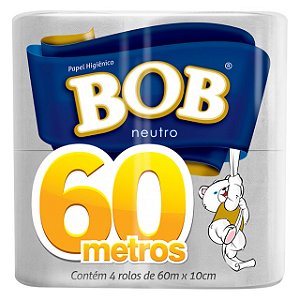 Papel Higienico Bob  Folha Simples 4x60m  - Embalagem 16X4X60 MTS - Preço Unitário R$5,36