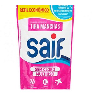 Tira Manchas Liquido Saif Multi Uso Sem Cloro Sache - Embalagem 12X1 L - Preço Unitário R$8,57
