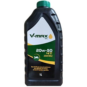 Oleo Lubrificante V-Max Para Motos 4 Tempos 20W50SL Jas0 Ma2 - 1 Litro - Embalagem 1X1 LT