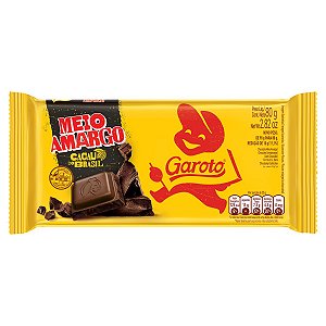 Chocolate Tablete Garoto Meio Amargo - Embalagem 1X80 GR