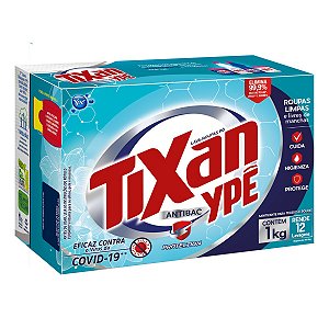Detergente Lava Roupas Em Po Tixan Caixa Anti-Bacteriano - Embalagem 20X1 KG - Preço Unitário R$10,53