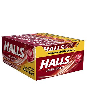 Drops Halls Cereja - Embalagem 21X1 UN - Preço Unitário R$1,27