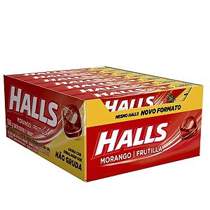 Drops Halls Morango - Embalagem 21X1 UN - Preço Unitário R$1,23