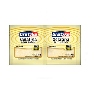 Gelatina Em Po Sem Sabor Incolor Bretzke - Embalagem 15X24 GR - Preço Unitário R$4,02