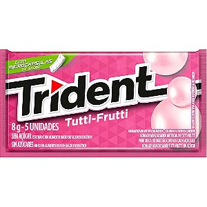 Goma De Mascar Trident Tutti Frutti - Embalagem 21X1 UN - Preço Unitário R$1,93