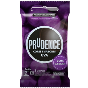Preservativo Prudence Sabor Uva - Embalagem 12X3 UN - Preço Unitário R$4,77