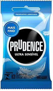 Preservativo Prudence Ultra Sensivel - Embalagem 12X3 UN - Preço Unitário R$5,49