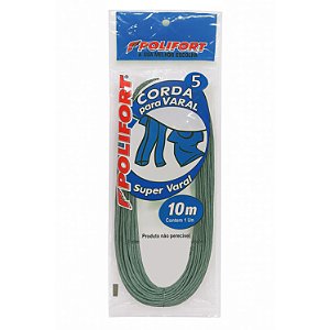 Corda Para Varal De Nylon Polifort 10 Metros Numero 5 - Embalagem 10X1 UN - Preço Unitário R$1,28