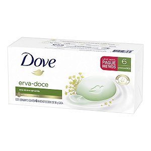 Sabonete Dove Hidratante Erva Doce Com Camomila Promocional - Embalagem 6X90 GR - Preço Unitário R$4,23