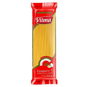 Macarrao Espaguete Ovos Vilma Numero 09 - Embalagem 30X500 GR - Preço Unitário R$4,27