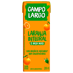 Suco Integral Campo Largo Laranja - Embalagem 27X200 ML - Preço Unitário R$0,41