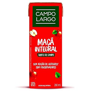 Suco Integral Campo Largo Maca - Embalagem 27X200 ML - Preço Unitário R$2,64