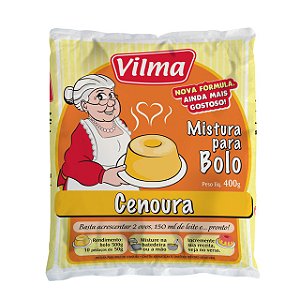 Mistura Para Bolo Vilma Cenoura Sache - Embalagem 12X400 GR - Preço Unitário R$4,44