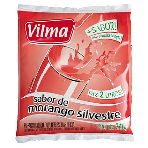 Refresco Em Po Adocado Vilma Morango Silvestre - Embalagem 12X240 GR - Preço Unitário R$2,6