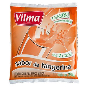 Refresco Em Po Adocado Vilma Tangerina - Embalagem 12X240 GR - Preço Unitário R$2,6