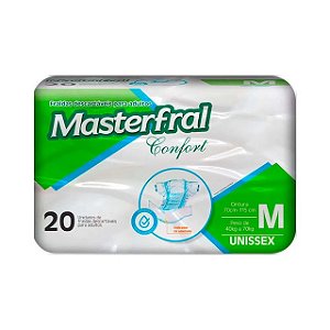 Fralda Descartavel Geriatrica Economica Masterfral Confort M - Embalagem 1X20 UN