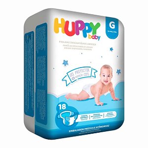Fralda Descartavel Economica Huppy Baby G Plus - Embalagem 1X18 UN