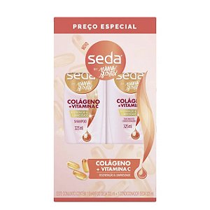 Kit Seda Shampoo 325ml + Condicionador 325ml Colageno Vitamina C - Embalagem 1X2 UN