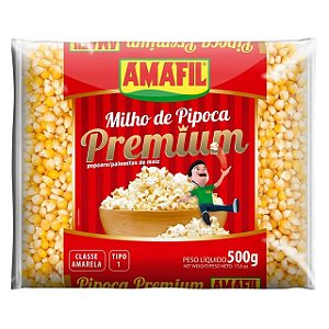 Milho De Pipoca Amafil Importado Premium Sache - Embalagem 20X500 GR - Preço Unitário R$3,28