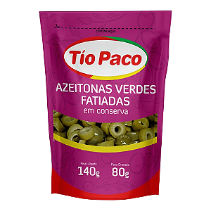 Azeitona Verde Tio Paco Fatiada Sache 80Gr - Embalagem 24X80 GR - Preço Unitário R$4,59