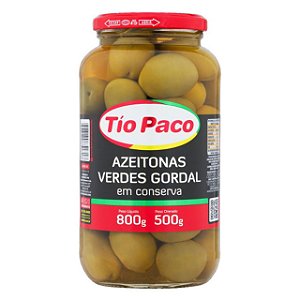 Azeitona Verde Tio Paco Gordal Vidro - Embalagem 1X500 GR