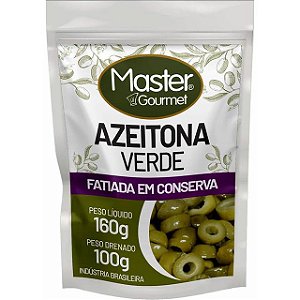 Azeitona Verde Master Gourmet Fatiada Sache - Embalagem 24X100 GR - Preço Unitário R$3,44