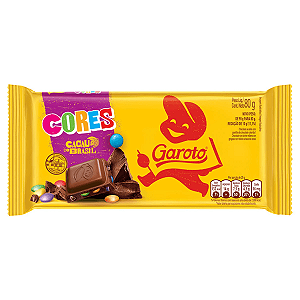 Chocolate Tablete Garoto Cores - Embalagem 1X80 GR